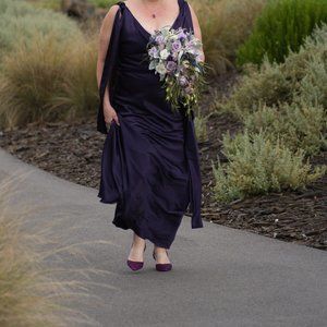 Deep Purple Satin Sleeveless Dress - 18